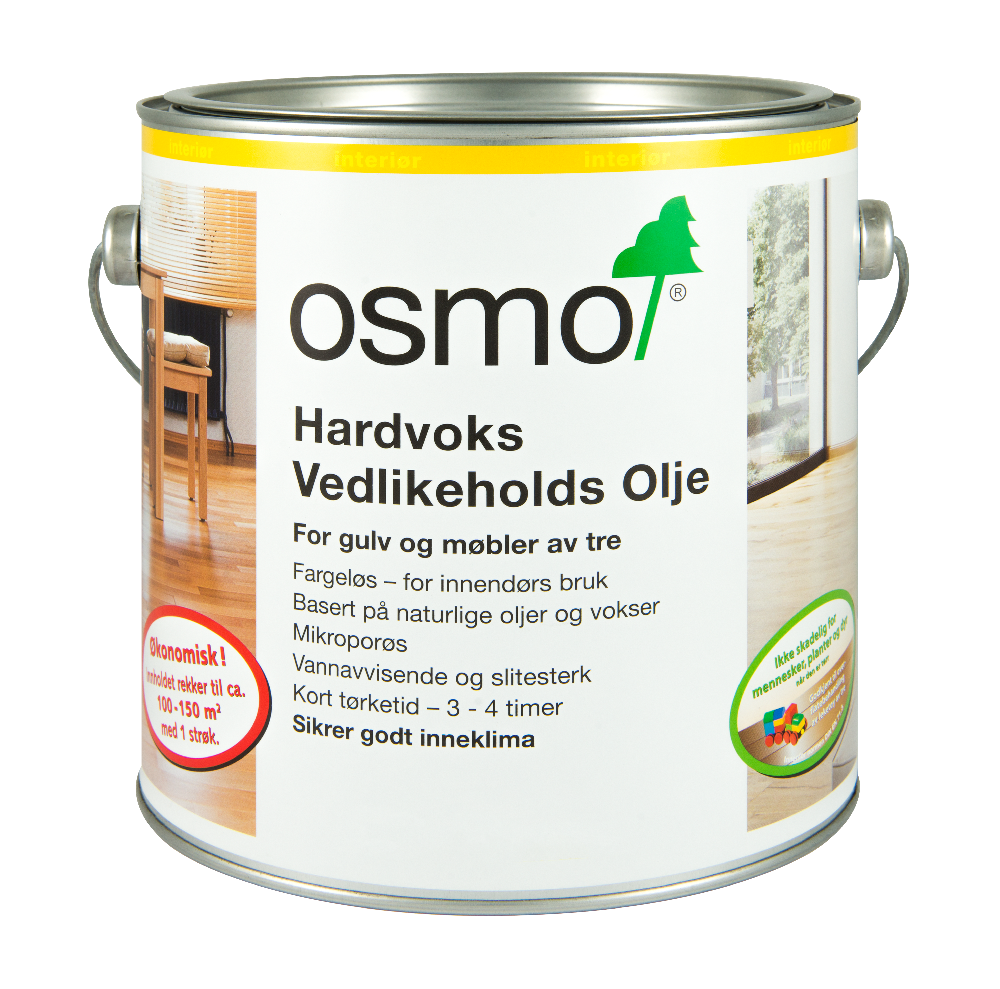 Osmo Holz Und Color Hardvoks Vedlikeholdsolje 3079 2,5l Matt, For Periodisk Vedlikehold