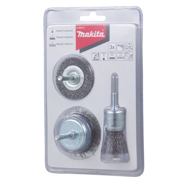 MAKITA STÅLBØRSTESETT D-66070 6MM 3 DELER