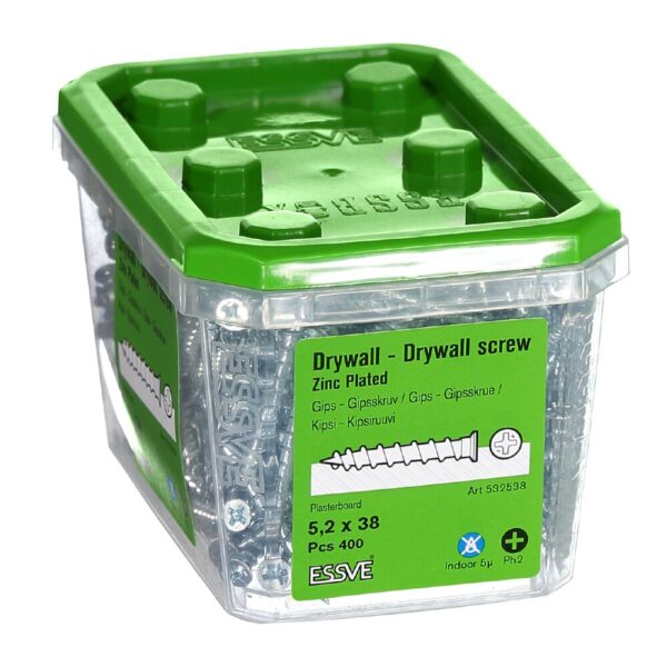 ESSVE GIPSSKRUE FOR GIPS 5,2 X 38 (400) - Bilde 2